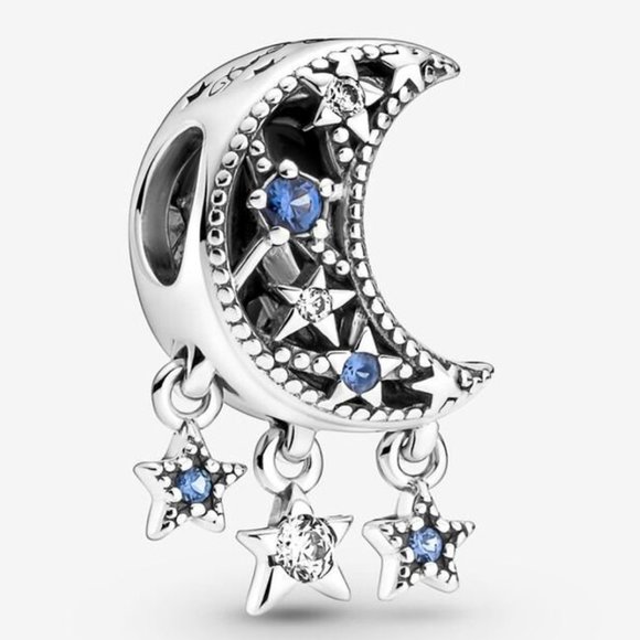 NEW Authentic Pandora Star & Crescent Moon Charm 799643C01 / Pandora bracelet - Picture 1 of 7